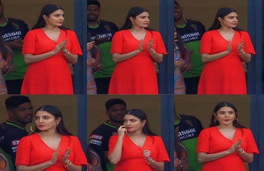 Actress Anushka Sharma Falunt Her Baby Bump In Dubai Stadium