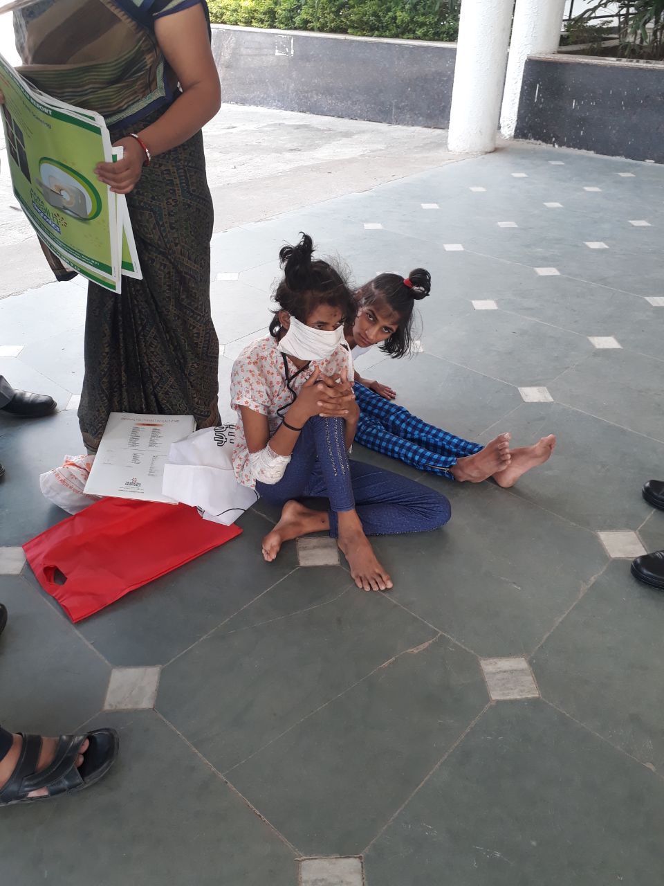  Divyang sisters arrived to meet the dragged collector on the floor