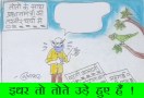 आम आदमी के हाथों के उड़े हुए हैं तोते, देखिये कार्टूनिस्ट सुधाकर का यह कार्टून