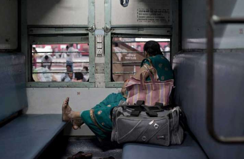 woman in train