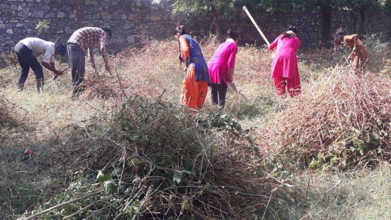 बालकों ने ठानी और निखर गया विद्यालय परिसर