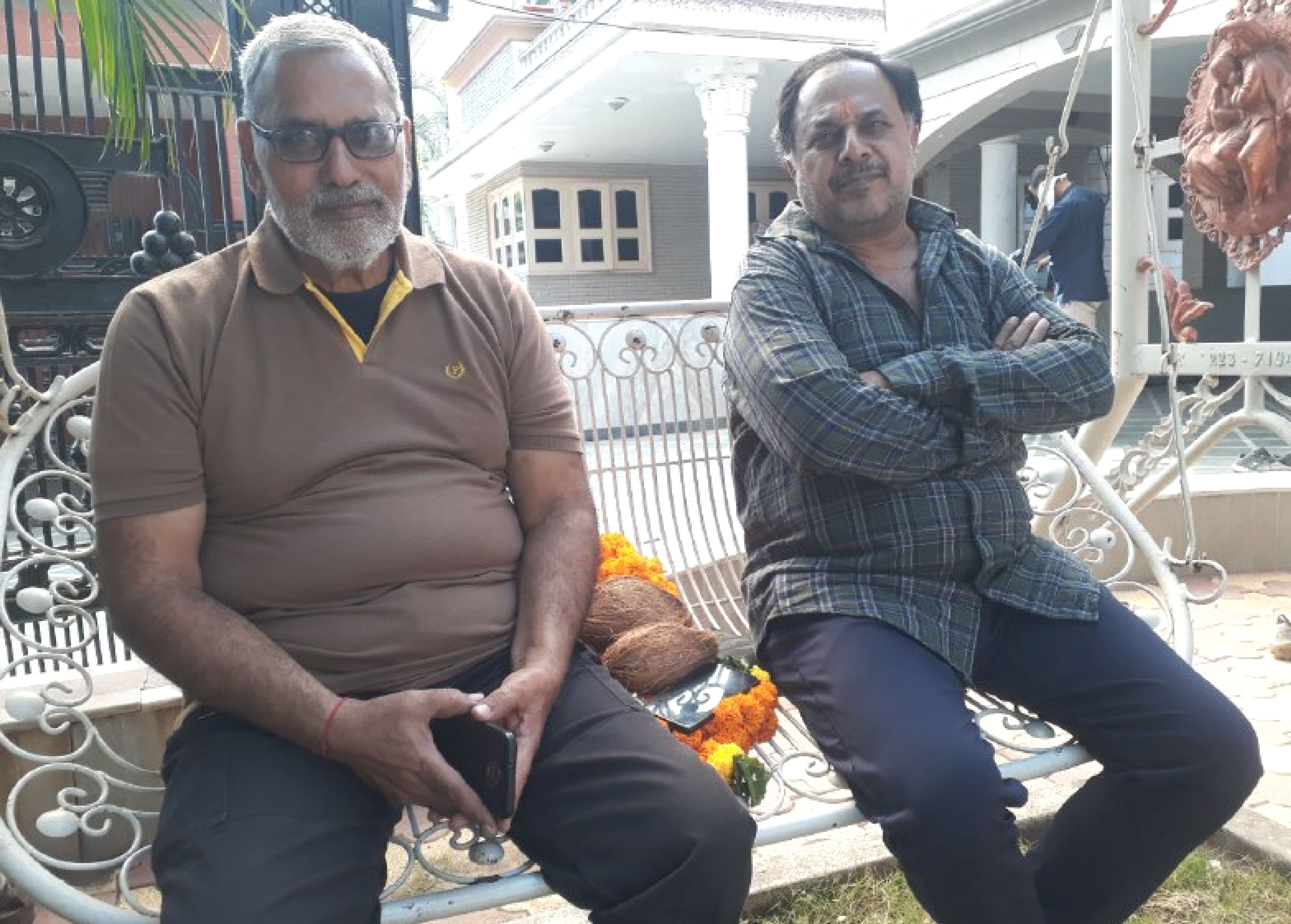 Om Prakash Sharma with friend