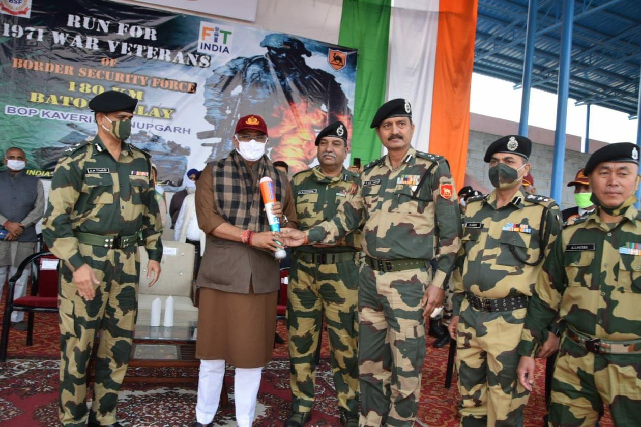 11 घण्टे बाद अनूपगढ़ पहुंची BSF की रिले बैटन रेस