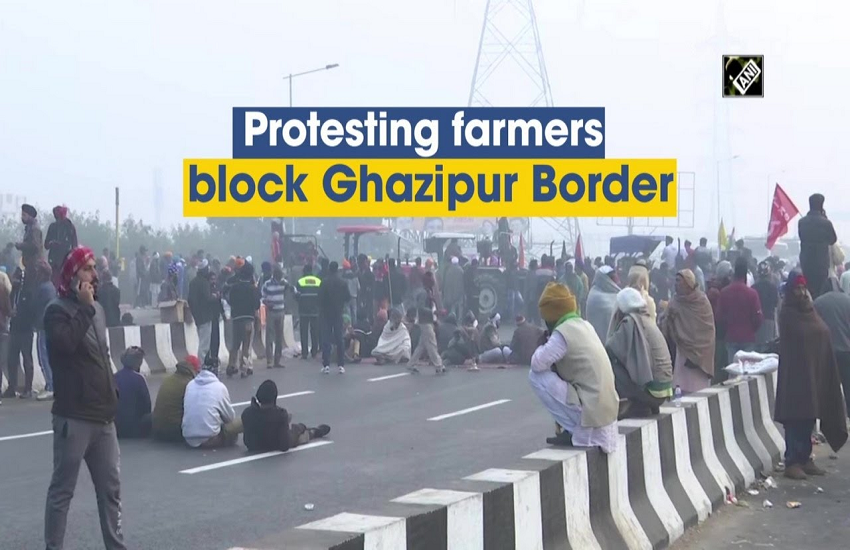 Farmer Protest: किसानों ने बंद किया गाजीपुर सीमा पर ट्रैफिक, देखें वीडियो
