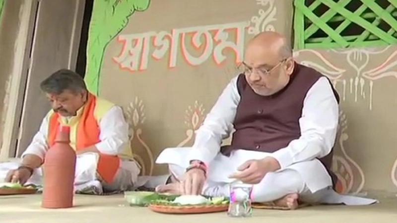 Amit Shah eat food in West Bengal