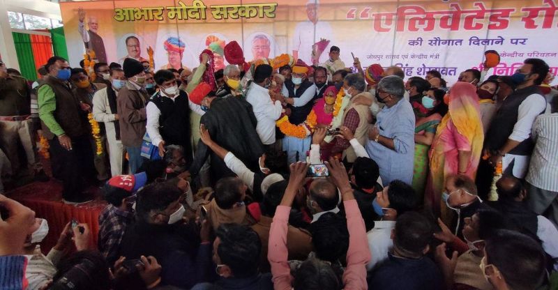 जोधपुर में एलिवेटेड रोड स्वीकृत होने पर मंत्री शेखावत का हुआ स्वागत