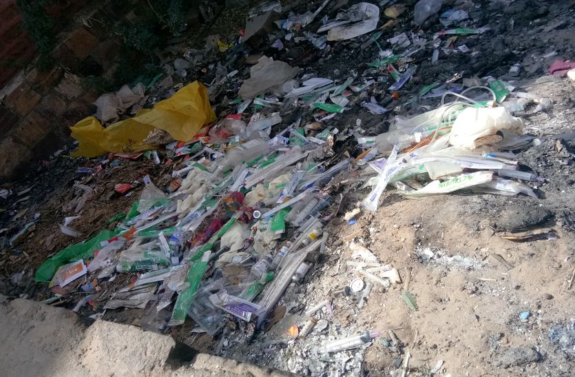 डिस्पोजल सिरिंज कचरे में डाली, लावारिस गायों ने खाई