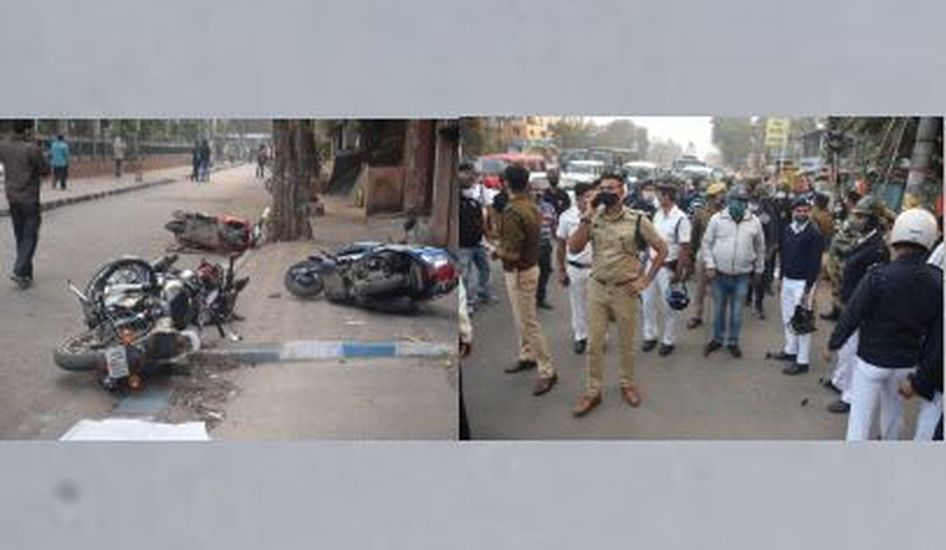 कोलकाता में भाजपा के रोड शो पर पथराव