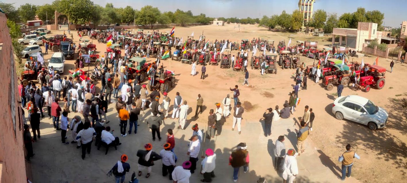 Tractor rallies held in support of farmer movement in Nagaur 