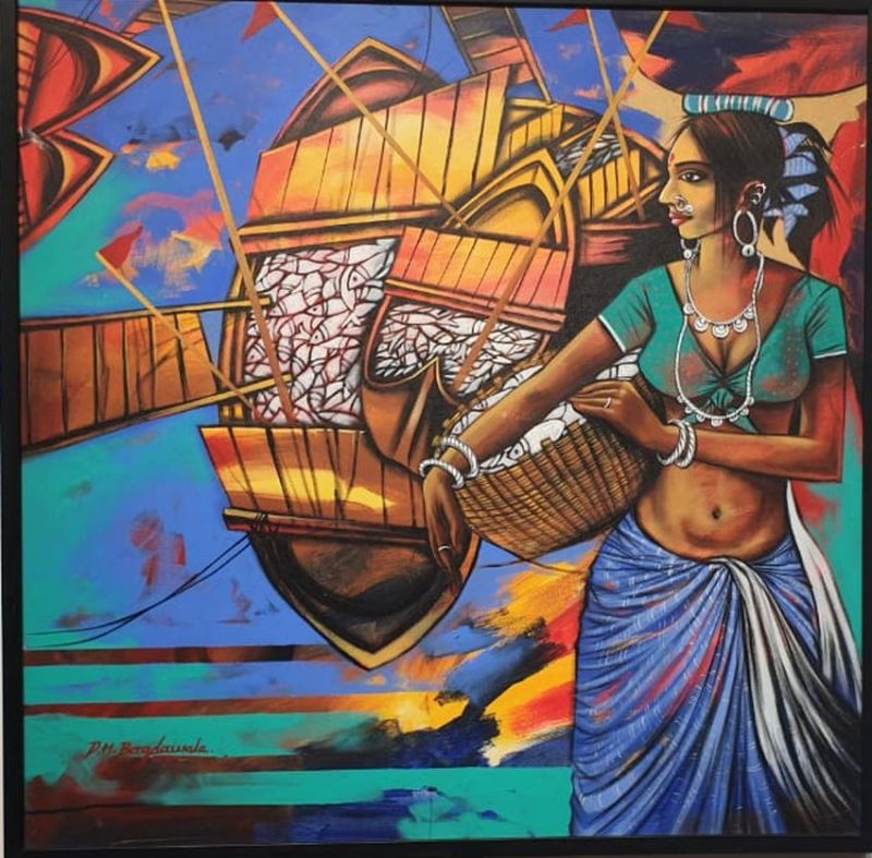 आर्ट गैलरी तक पहुंचे कलाप्रेमी, कलाकृतियों को सराहा