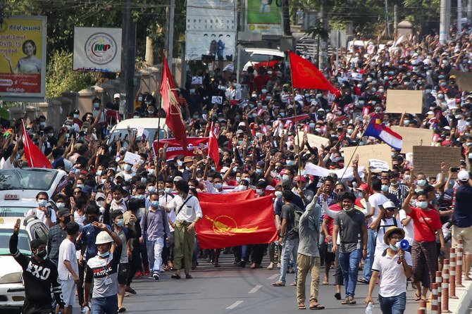 Myanmar coup: Tens of thousands protest for second day