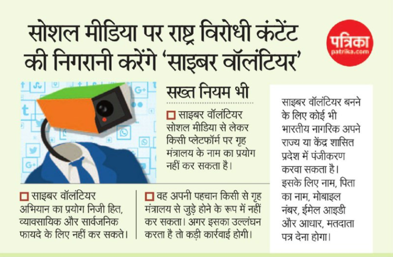 अब 'साइबर वॉलंटियर' के जरिए सोशल मीडिया पर नजर रखेगी सरकार