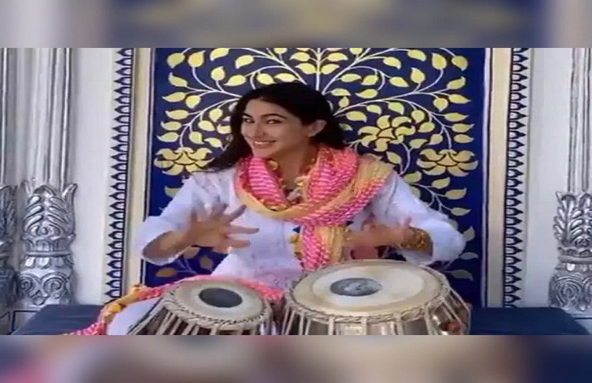 Actress Sara Ali Khan Shared Video During Playing Tabla It Goes Viral