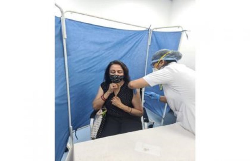 Actress Hema Malini Gets Her First Dose Of Corona Vaccine