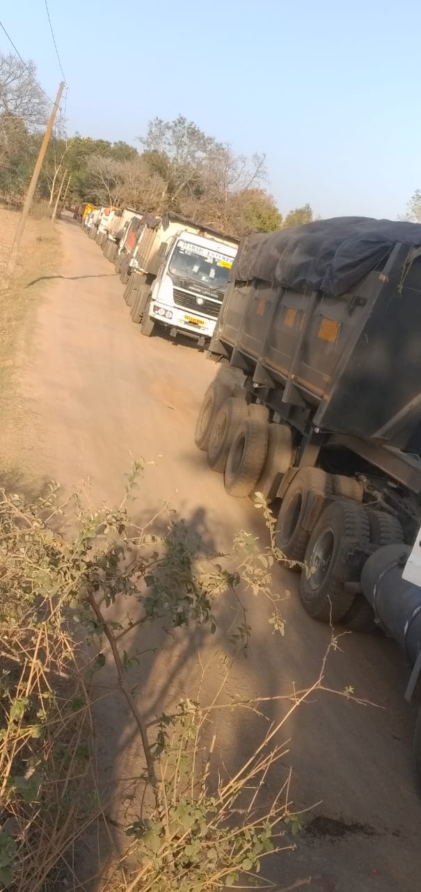 Coal load truck impaired on road, traffic affected