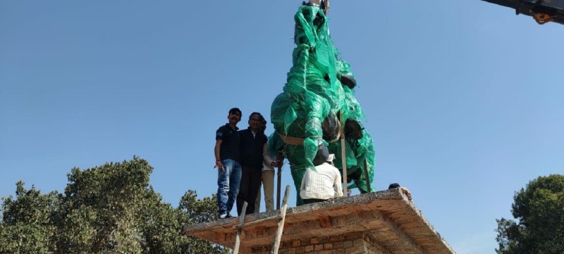 शिवपुर हैड पर महाराजा गंगासिंह की पंच धातु की प्रतिमा स्थापित