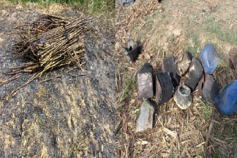 अवैध शराब बनाते समय हुआ तेज धमाका, आग लगने से 5 बीघे गन्ने की फसल जलकर खाक