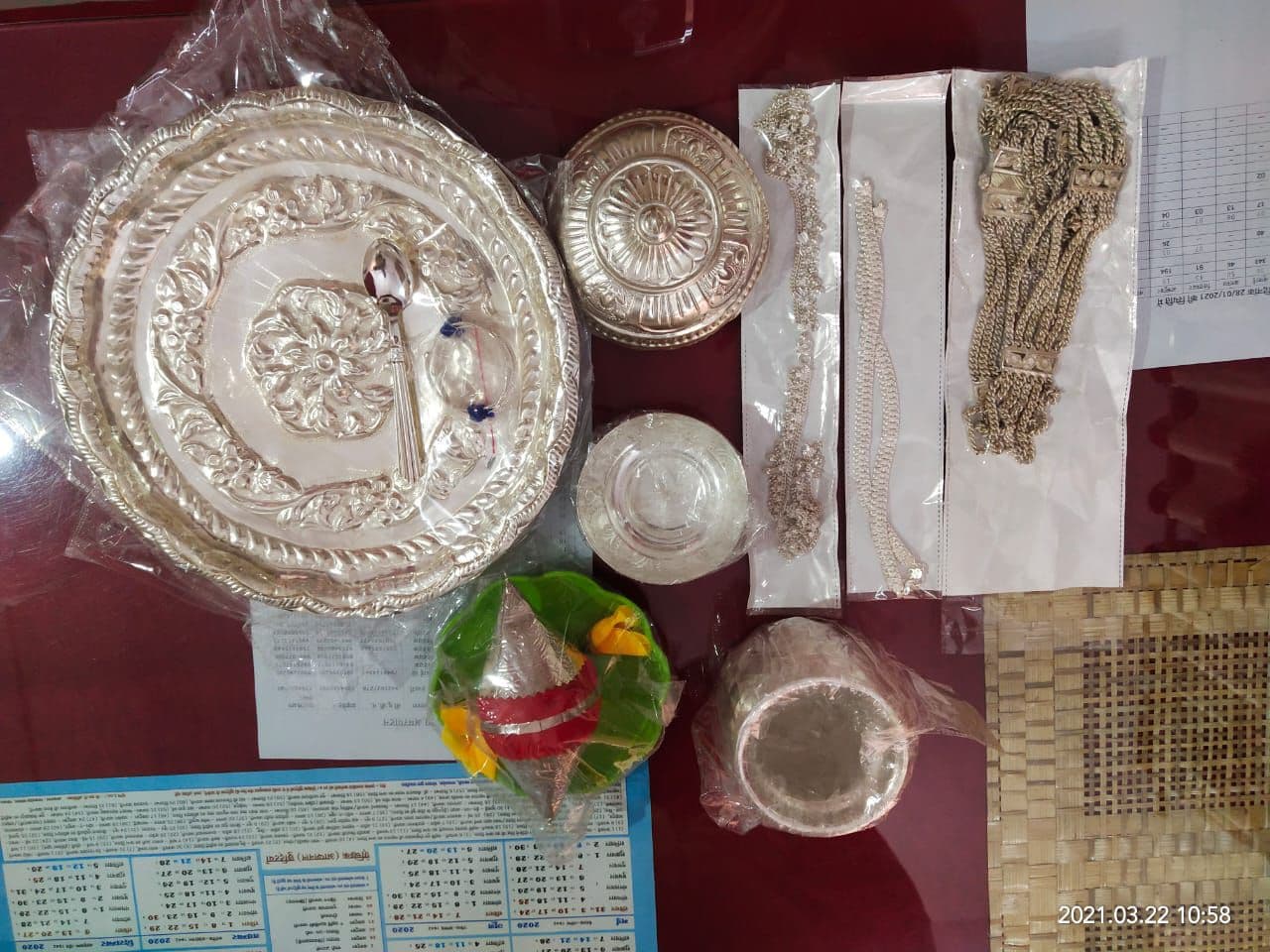 Silver ornaments found near four thieves - utensils