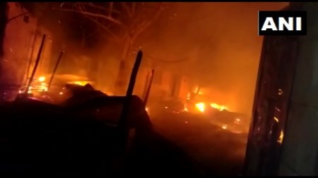 Fire in police line