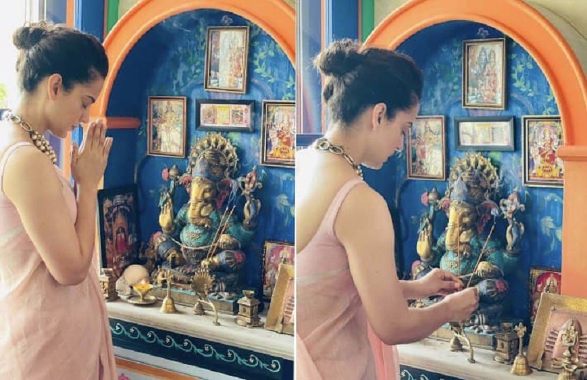 Kangana Ranaut Prays In front Of Lord Ganesha
