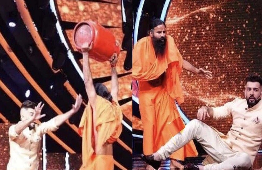 Baba Ramdev Lifted Cylinder On The Set Of Indian Idol