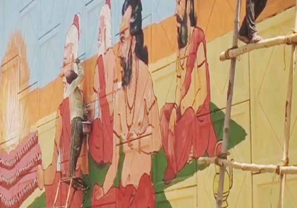 अयोध्या प्रवेश पूर्व श्रीराम की जीवनी के दर्शन कर लेंगे श्रद्धालु, सज रहीं बाईपास की दीवारें