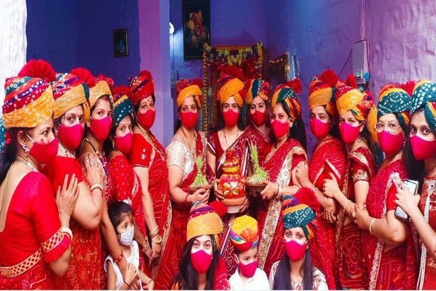 सादगीपूर्ण तरीके से की गई गवर माता की 'भोळावणी