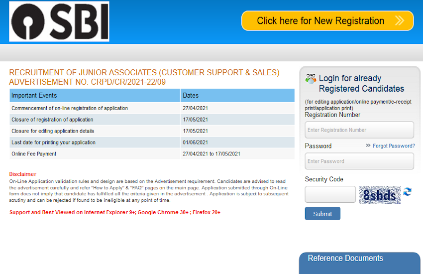 SBI Clerk 2021 Notification