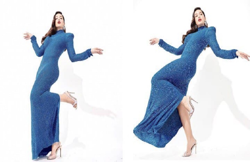 Nora Fatehi Blue Bodycon Dress Pics Goes Viral