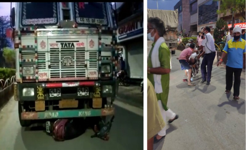 Truck collided scooty