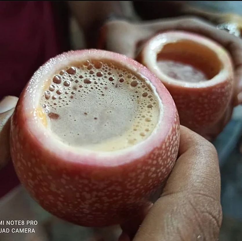 जिस फल का जूस उसी के खोल में करते हैं सर्व