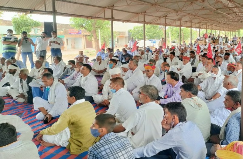 farmers protest against gehlot government in kuchaman nagaur