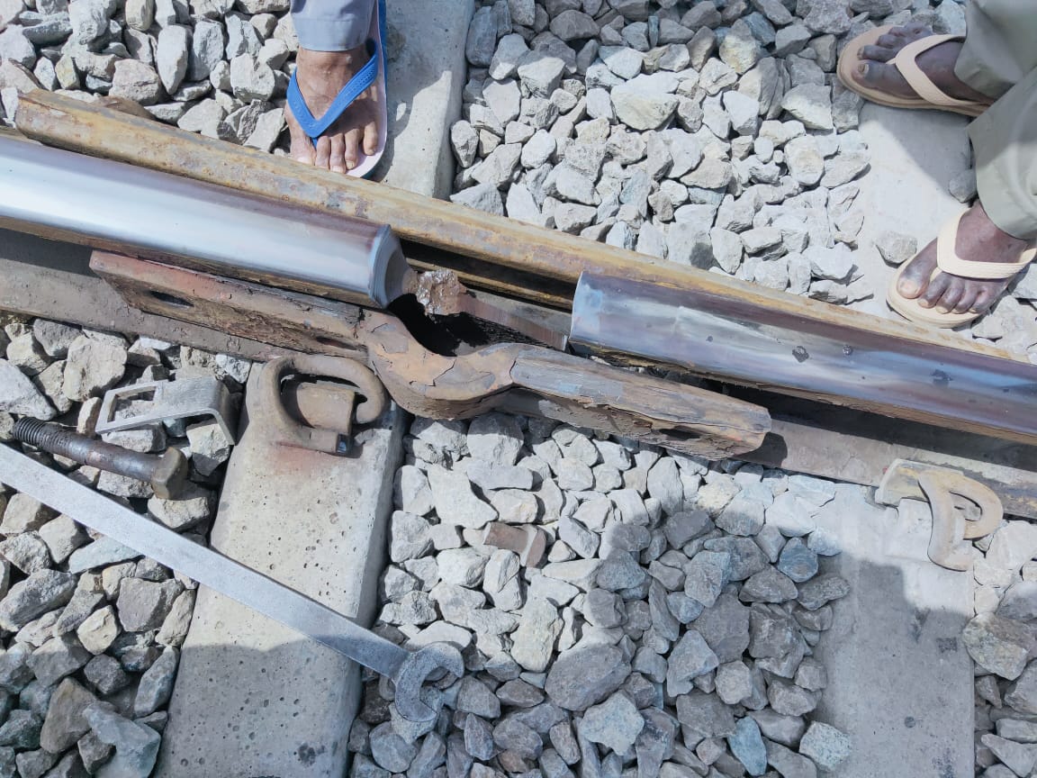 Crack on track: rail accident averted near Katapadi railway Station