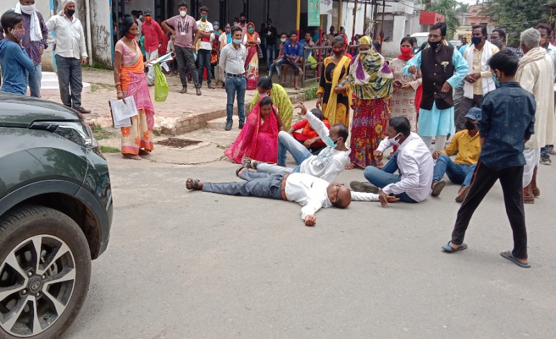 People protest against doctor