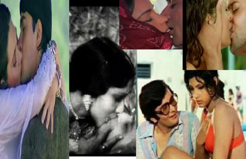 Kissing scene on screen