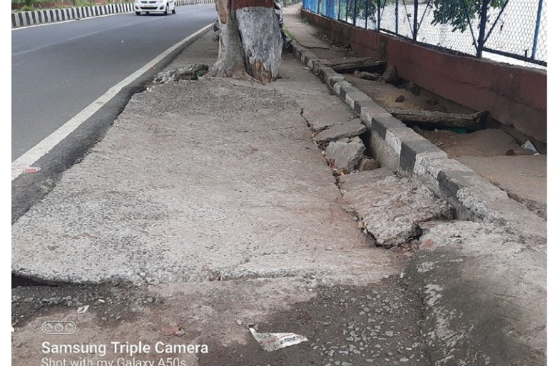 शाहपुरा तालाब के पास 60 लाख रुपए खर्च कर डेढ़ साल पहले बनाई स्लैब धंसी, दुर्घटना की आशंका