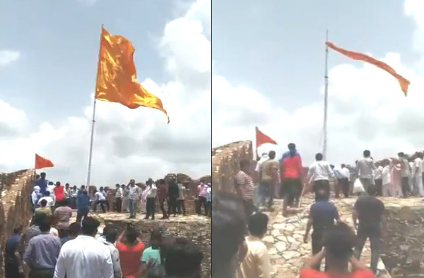 Rajasthan: Saffron flag torn under the leadership of MLA, Video Viral