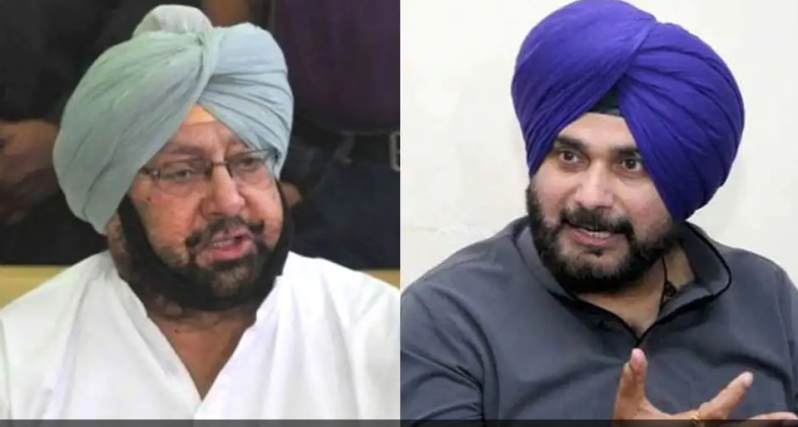 cm amrindewr singh and Navjot singh sidhu