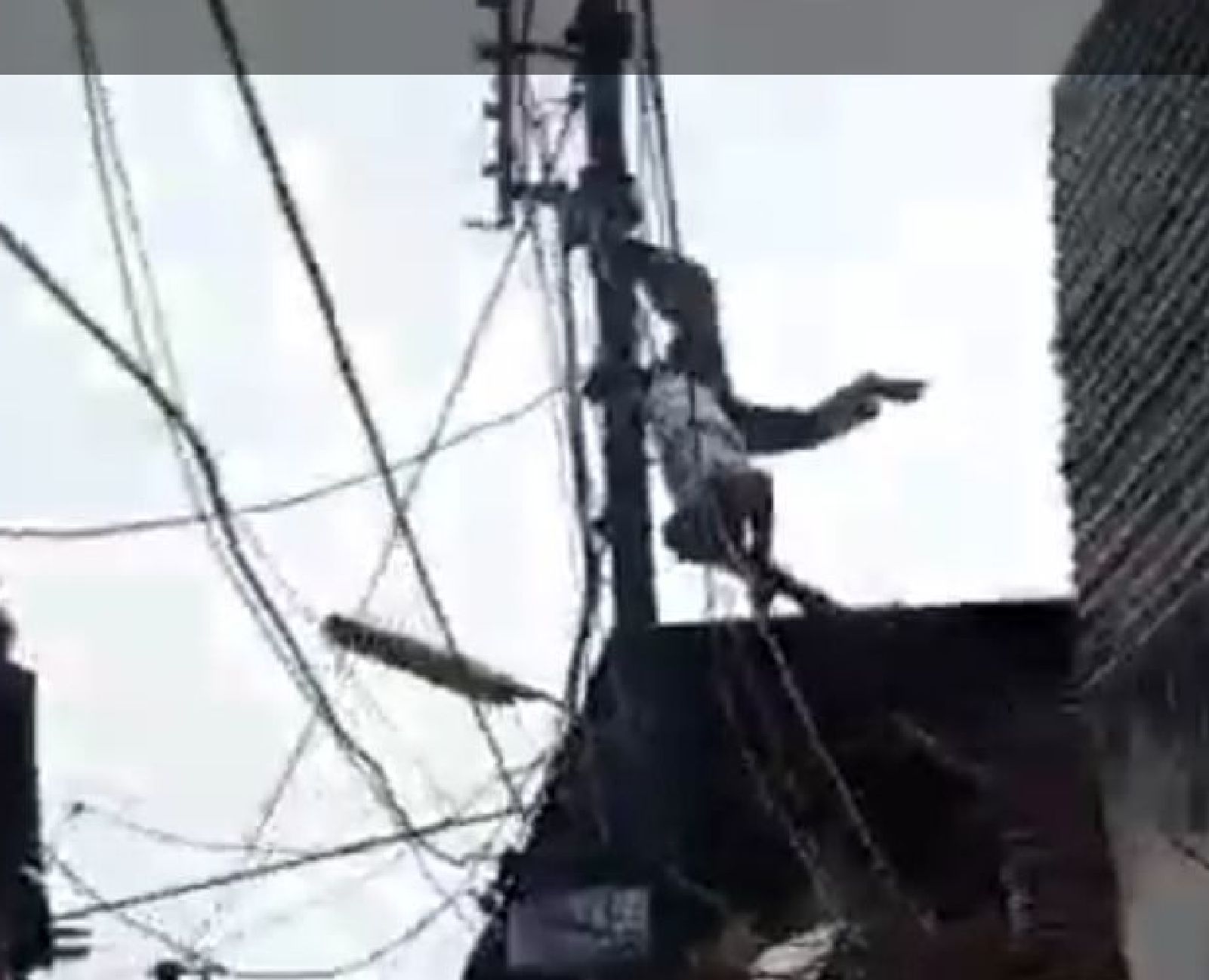 Live Video: Line main hanging upside down on electricity pole, saved alive