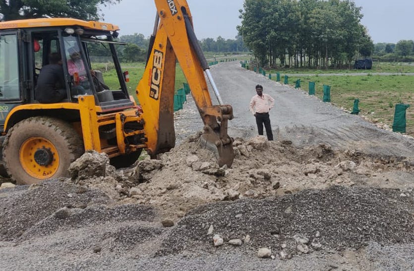 Municipal corporation removed road construction in illegal colony.