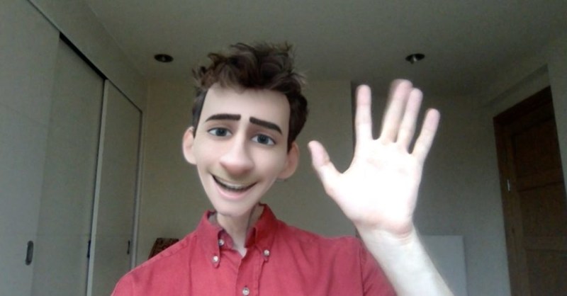 cartoon filter on zoom call