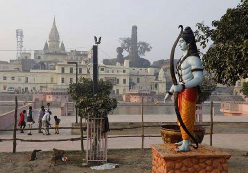 File Photo of Ayodya Lord Shriram Statue on Saryu Bank to Show saffron factor in UP politics