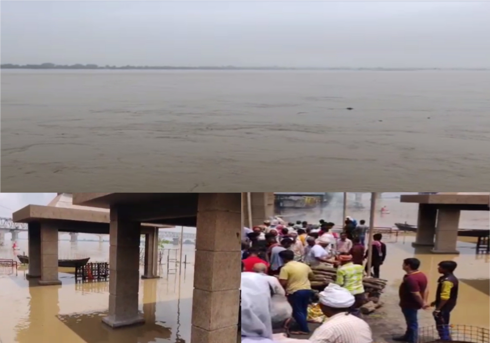 Ganga River flood effect in ghazipur