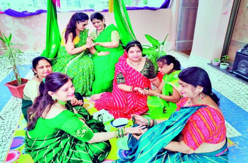 हरे परिधान में संवरकर महिलाएं गाएंगी मंगलगीत