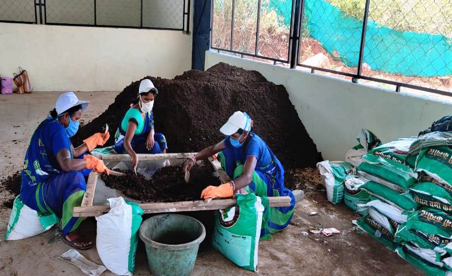 Women earned income from cow dung