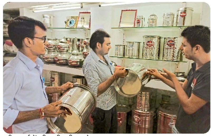 स्टील बर्तनों की कोरोना से फीकी पड़ी चमक, जोधपुर है स्टील बर्तनों का हब