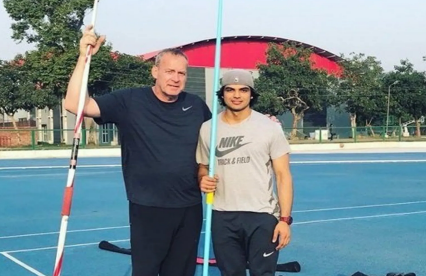 Neeraj Chopra with coach uwe Hohn