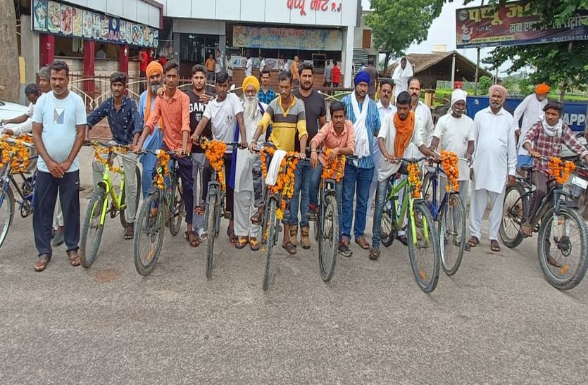 The cycle journey of the Prahar Kisan Organization going in the farmers' movement reached Dholpur