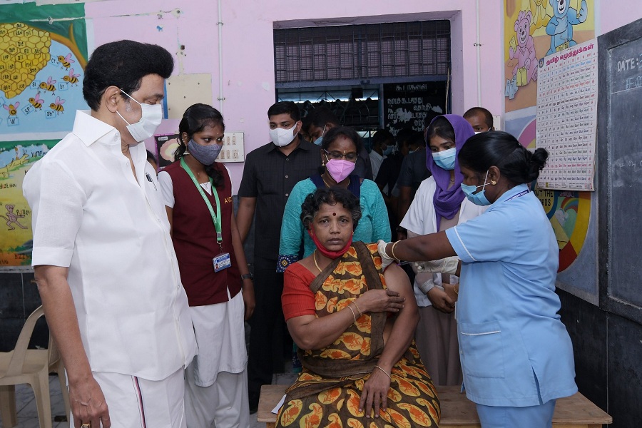Second Mega vaccination camp in TN today, Cm Stalin visit camp