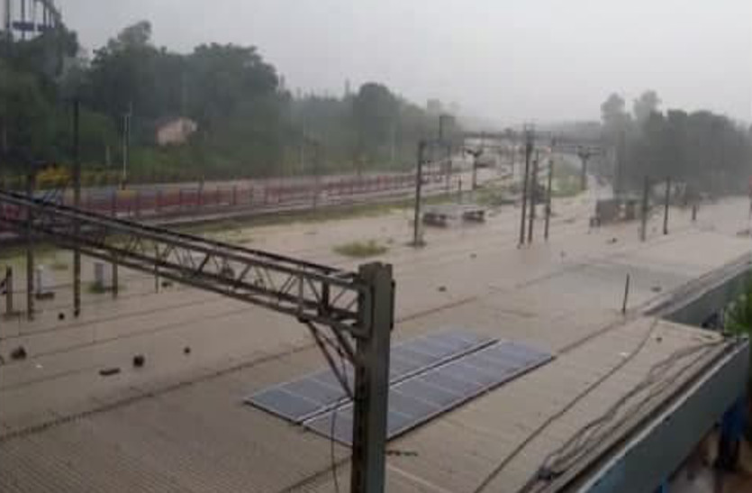 Water Filled On Tracks In Ratlam Rail Traffic Closed Trains Stopped